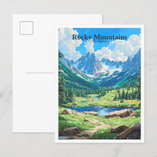 Rocky Mountains Colorado Art Vintage Travel  Postcard