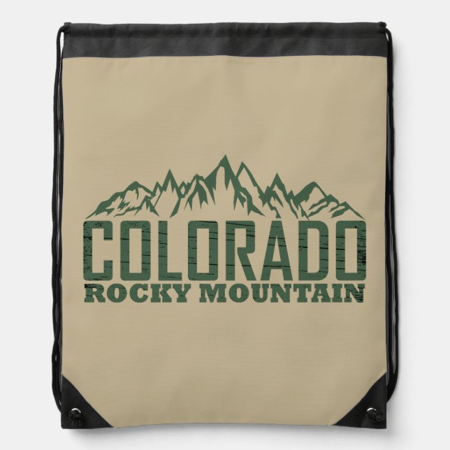 rocky Mountains Colorado Drawstring Bag (Front)