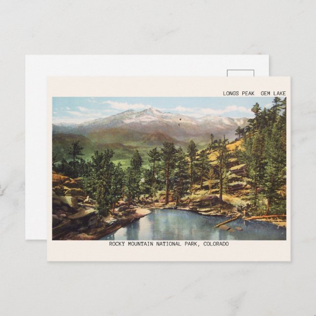 Rocky mountains, colorado LONGS PEAK GEM LAKE Postcard (Front/Back)