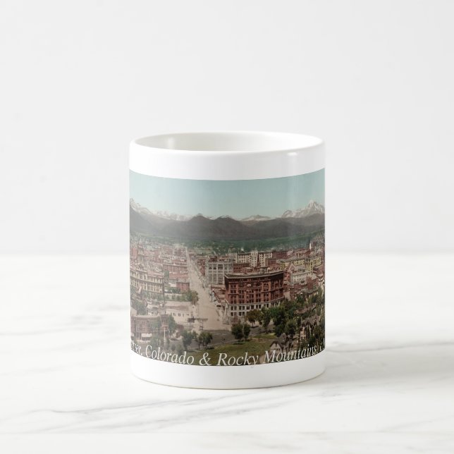 Rocky Mountains Colorado panorama, 1901 Denver Coffee Mug (Center)
