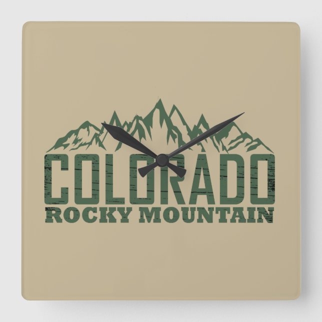 rocky Mountains Colorado Square Wall Clock (Front)