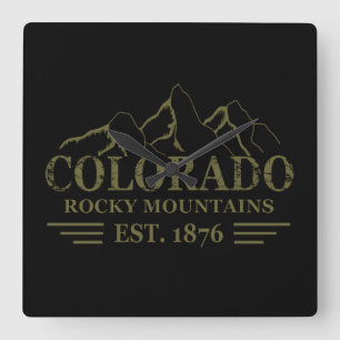 Rocky Mountains Colorado Square Wall Clock