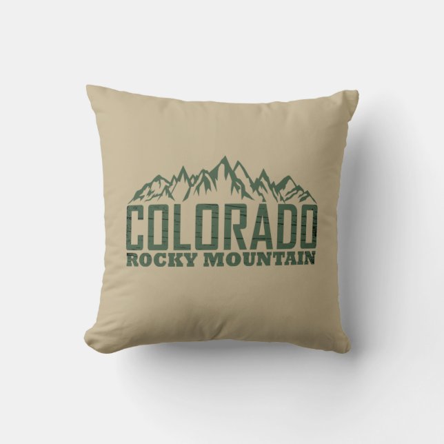 rocky Mountains Colorado Throw Pillow (Front)
