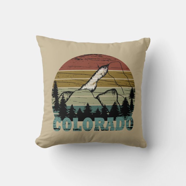 Rocky Mountains Colorado Throw Pillow (Front)