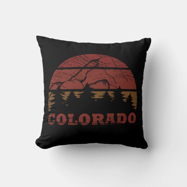 Rocky Mountains Colorado Throw Pillow (Front)