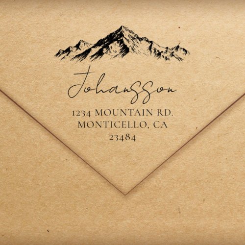 Rocky Mountains Elegant Return Address Rubber Stamp