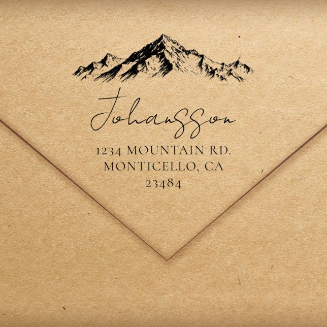 Rocky Mountains Elegant Return Address Rubber Stamp (Creator Uploaded)