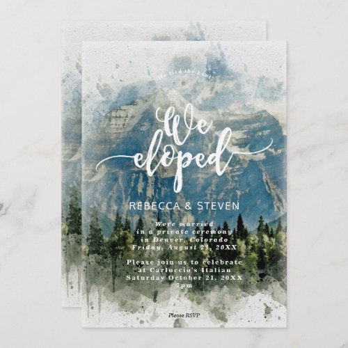 rocky mountains fir trees we eloped invitation