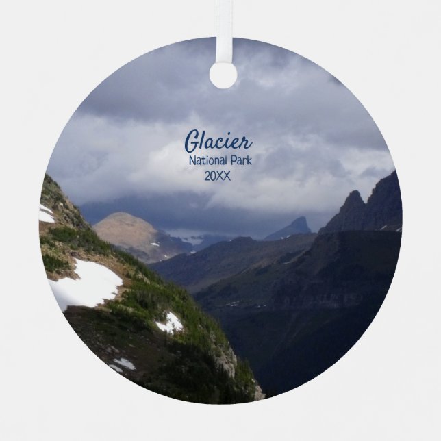 Rocky Mountains in Glacier Photo Metal Ornament (Front)