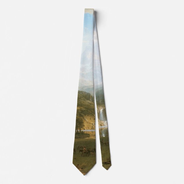 Rocky Mountains, Lander's Peak by Albert Bierstadt Neck Tie (Front)