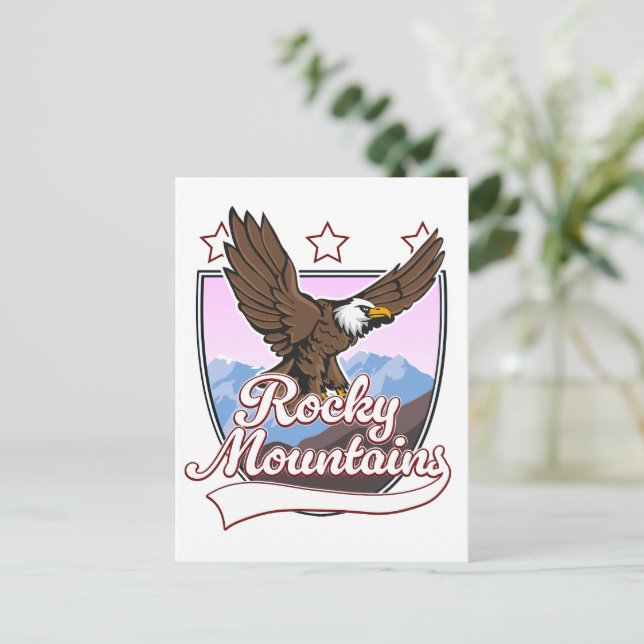 Rocky Mountains logo Holiday Postcard (Standing Front)