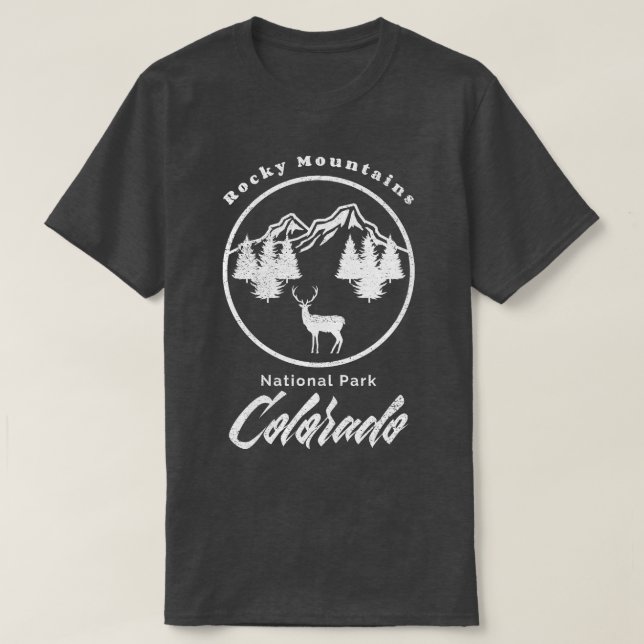 Rocky Mountains National Park Colorado Hiking Camp T-Shirt (Design Front)