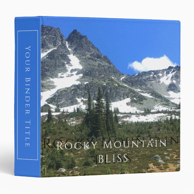Rocky Mountains national park snow and trees 3 Ring Binder (Front/Spine)