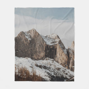 ROCKY MOUNTAINS NEAR PINE TREES FLEECE BLANKET