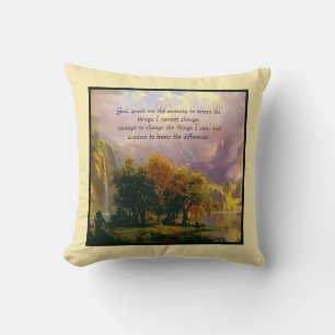 Rocky mountains Sereity prayer Throw Pillow