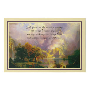 Rocky mountains serenity prayer faux canvas print