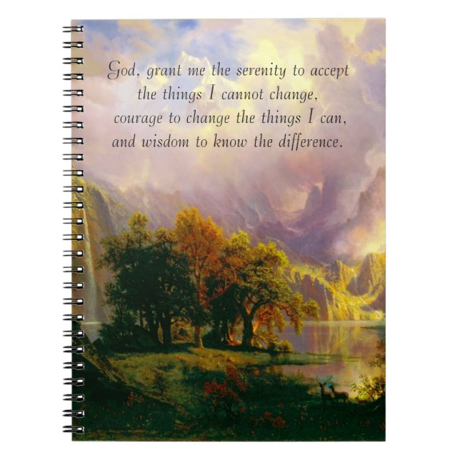 Rocky mountains serenity prayer notebook (Front)