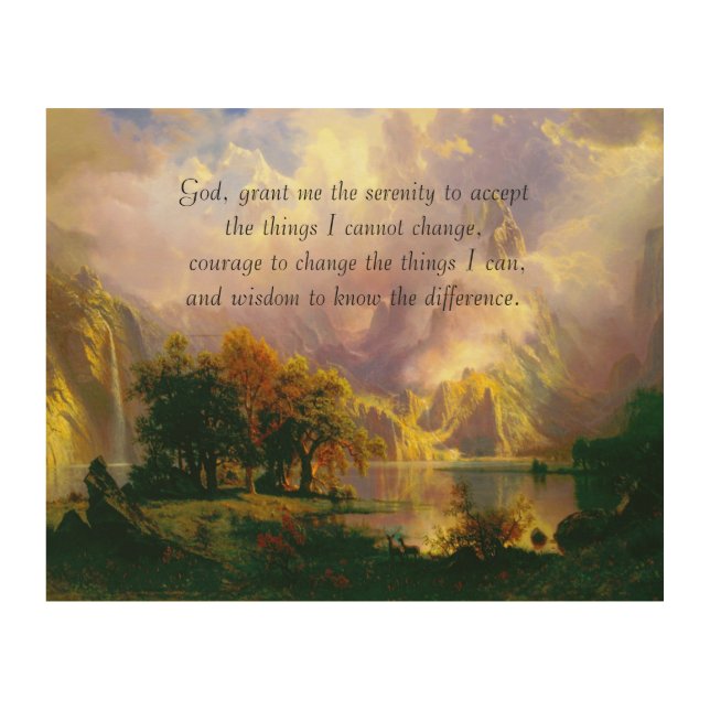 Rocky mountains  serenity prayer wood wall art (Front)