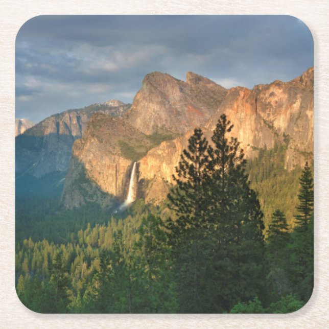 Rocky Mountains | Yosemite, California Square Paper Coaster (Front)