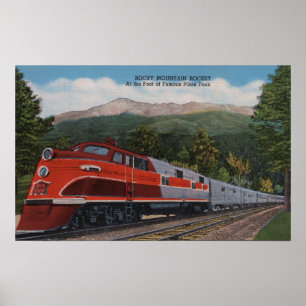 Rocky Mt. Rocket (Train), Pikes Peak, Colorado Poster