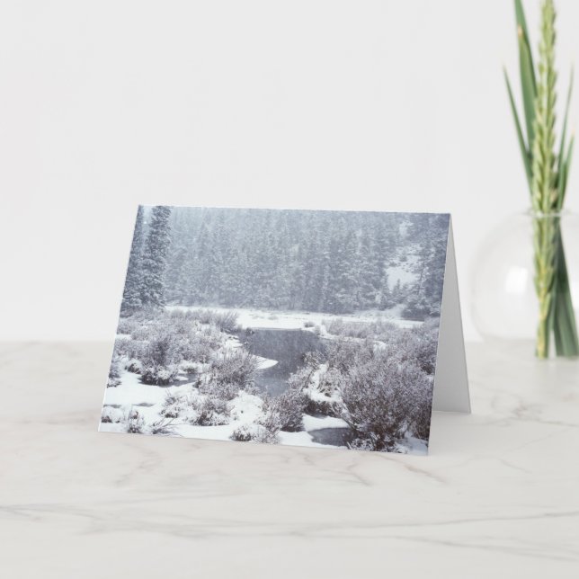 Rocky Mtn Winter Snow Holiday Card (Front)