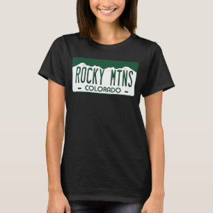 Rocky Mtns Colorado License Plate T-Shirt