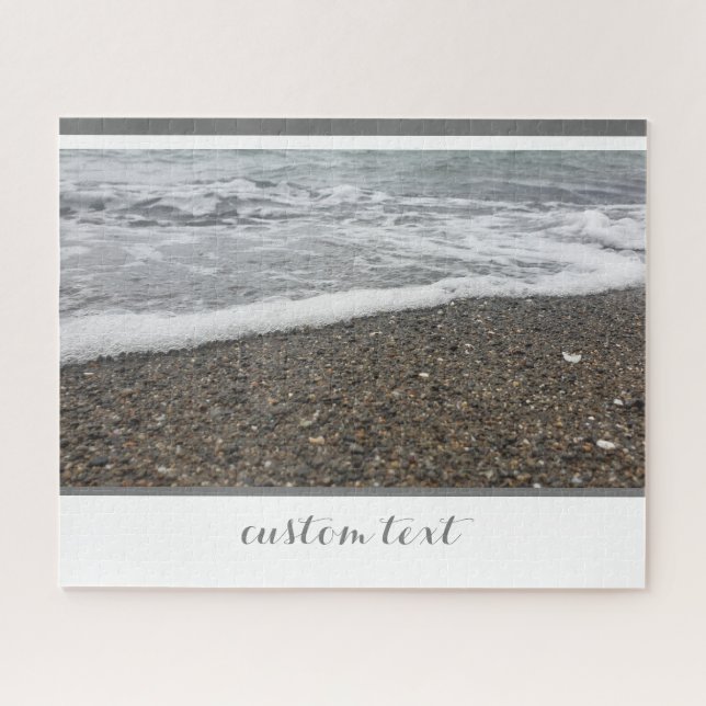 ROCKY OCEAN BEACH WHITE WATER WAVES ROLLING SHORE JIGSAW PUZZLE (Horizontal)