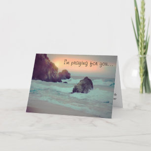 Rocky Ocean Shore "Praying for You" Greeting Card