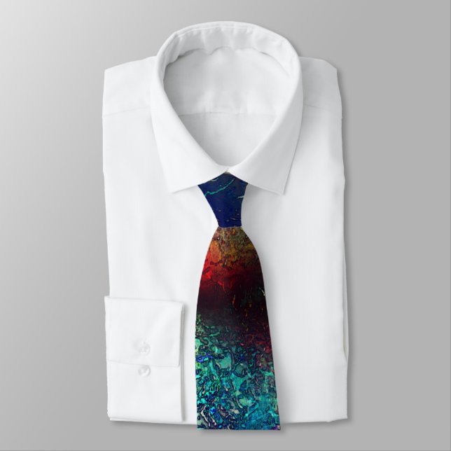 Rocky or aluminum foil under blue and red plastic  neck tie (Tied)