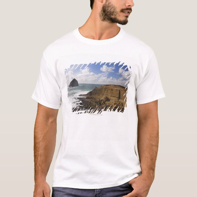 Rocky Oregon Pacific Coast in Pacific City T-Shirt (Front)