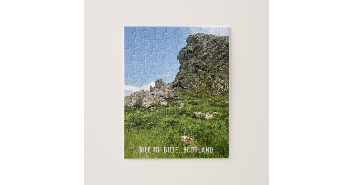 Rocky Outcrop, Isle of Bute, Scotland Jigsaw Puzzle Zazzle