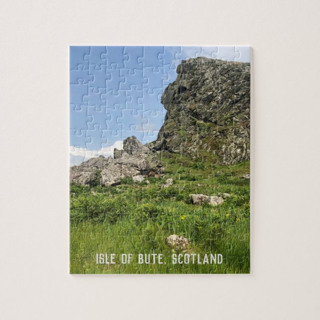 Rocky Outcrop, Isle of Bute, Scotland Jigsaw Puzzle (Vertical)