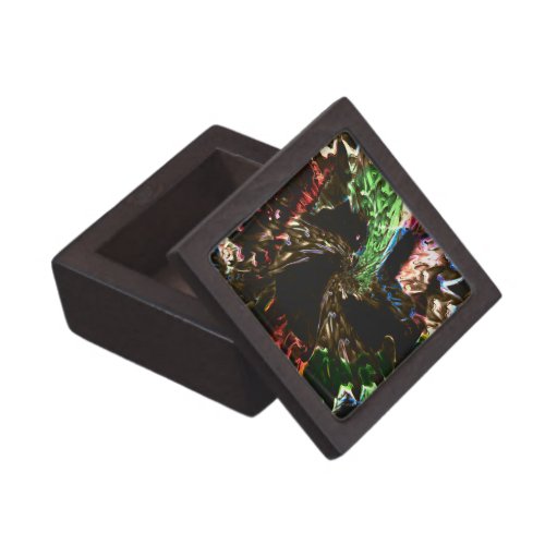 Rocky patches to smoke floating on dark background gift box