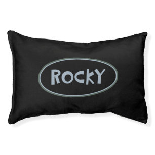 Rocky Personalized Black Pet Bed