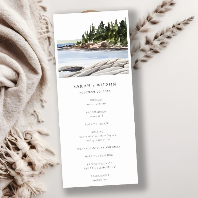 Rocky Pine Mountain Seascape Wedding Program (Creator Uploaded)