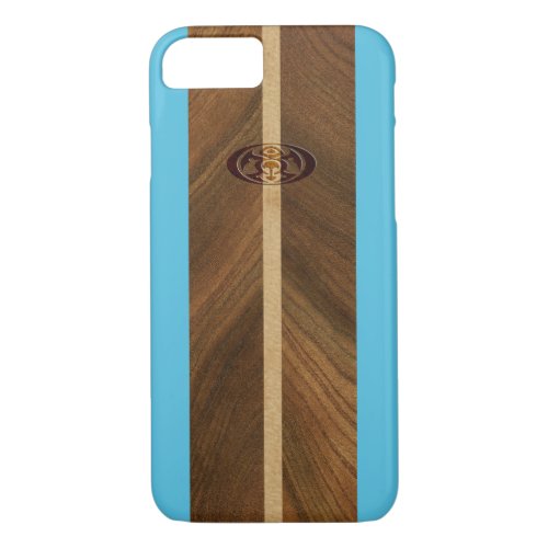 Rocky Point Hawaiian Faux Wood Surfboard iPhone 87 Case