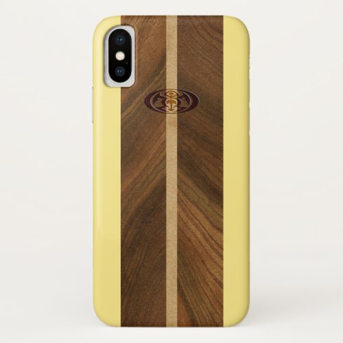 Rocky Point Hawaiian Faux Wood Surfboard iPhone X Case