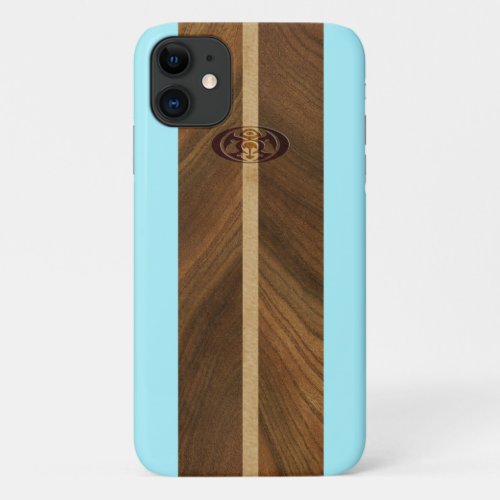 Rocky Point Hawaiian Faux Wood Surfboard iPhone 11 Case