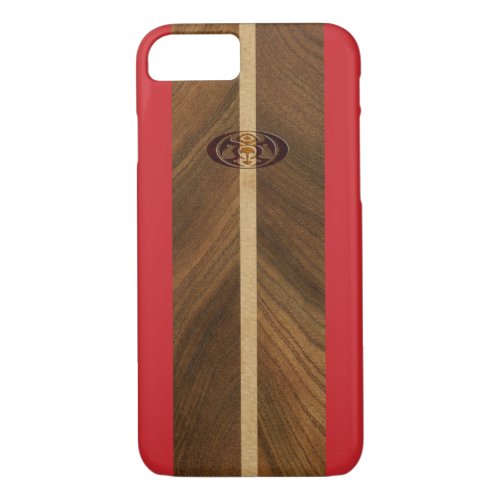 Rocky Point Hawaiian Faux Wood Surfboard iPhone 87 Case