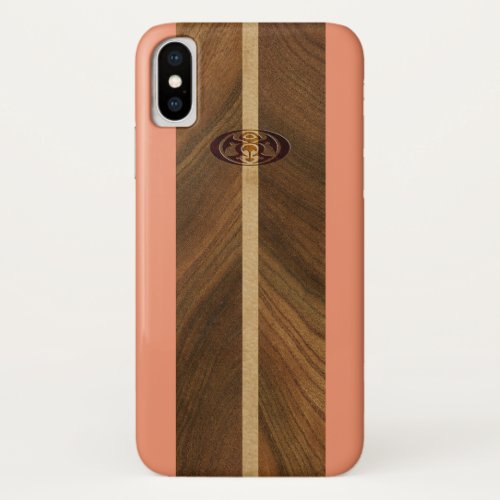 Rocky Point Hawaiian Faux Wood Surfboard iPhone X Case