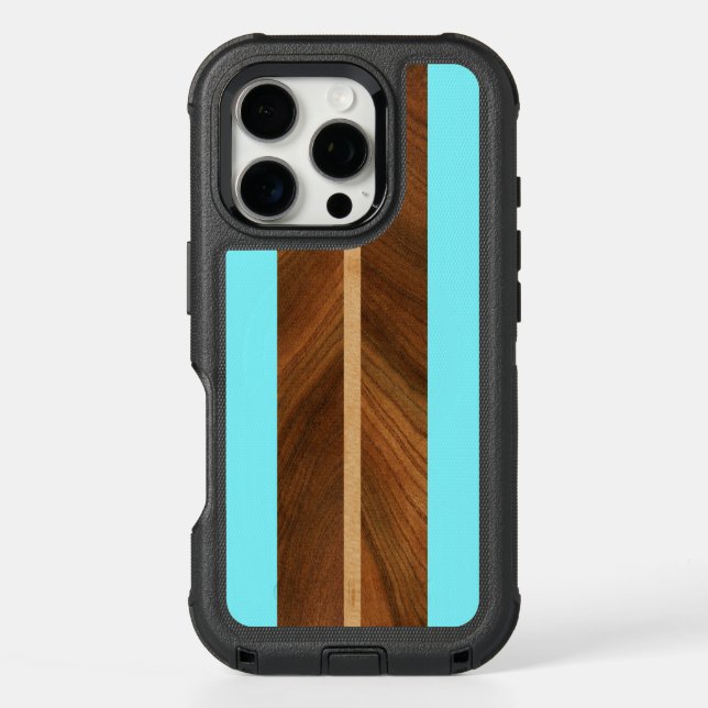 Rocky Point Hawaiian Faux Wood Surfboard Otterbox iPhone Case (Back)