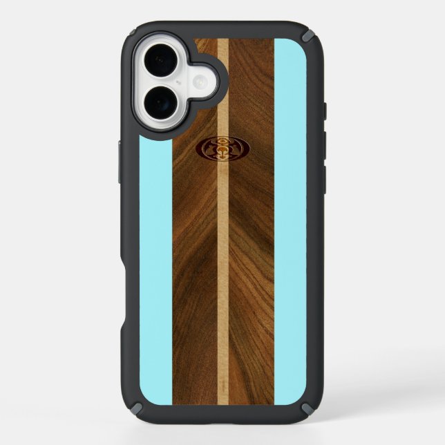 Rocky Point Hawaiian Faux Wood Surfboard Speck iPhone Case (Front)