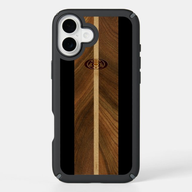 Rocky Point Hawaiian Faux Wood Surfboard Speck iPhone Case (Front)