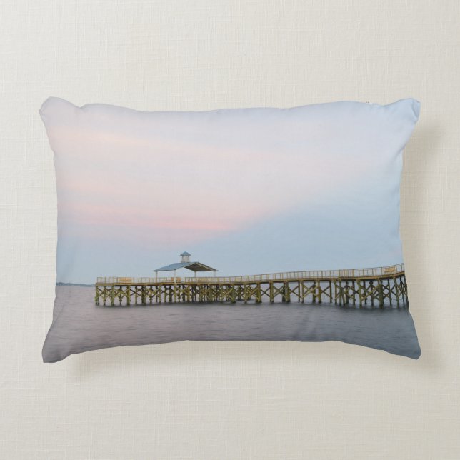 Rocky Point Park Fishing Pier Accent Pillow (Front)