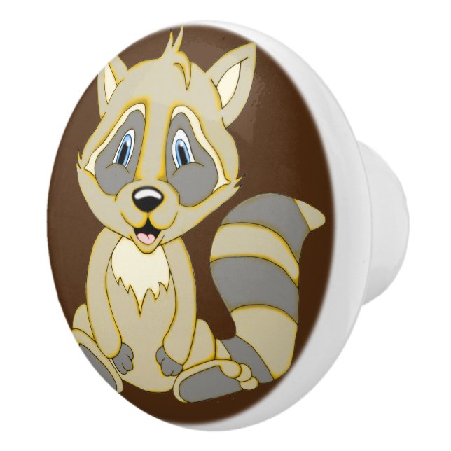 Rocky Raccoon Ceramic Knobs (Right)