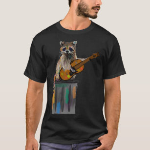Rocky Raccoon Guitar playing Raccoon Beatles T-Shirt