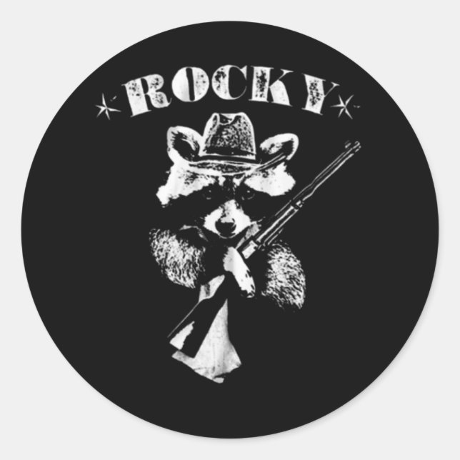 Rocky Racoon Classic Round Sticker (Front)