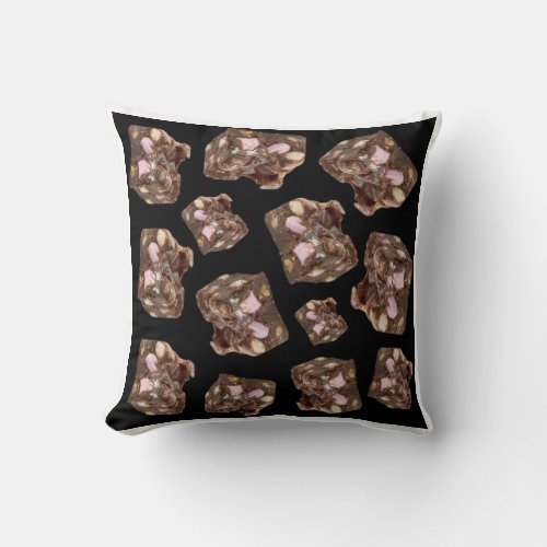 Rocky road pattern throw pillow