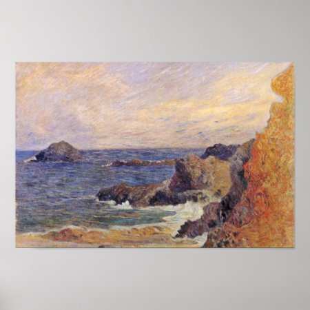 Rocky Sea Coast By Paul Gauguin (best Quality) Poster