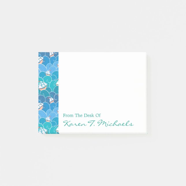 Rocky Sea Pattern | Add Your Name Post-it Notes (Front)